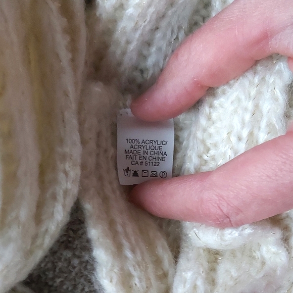 Cream/Gold Knit Infinity Scarf - Picture 2 of 4